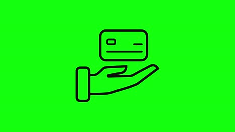 credit-card-holding-hand-icon-green-screen